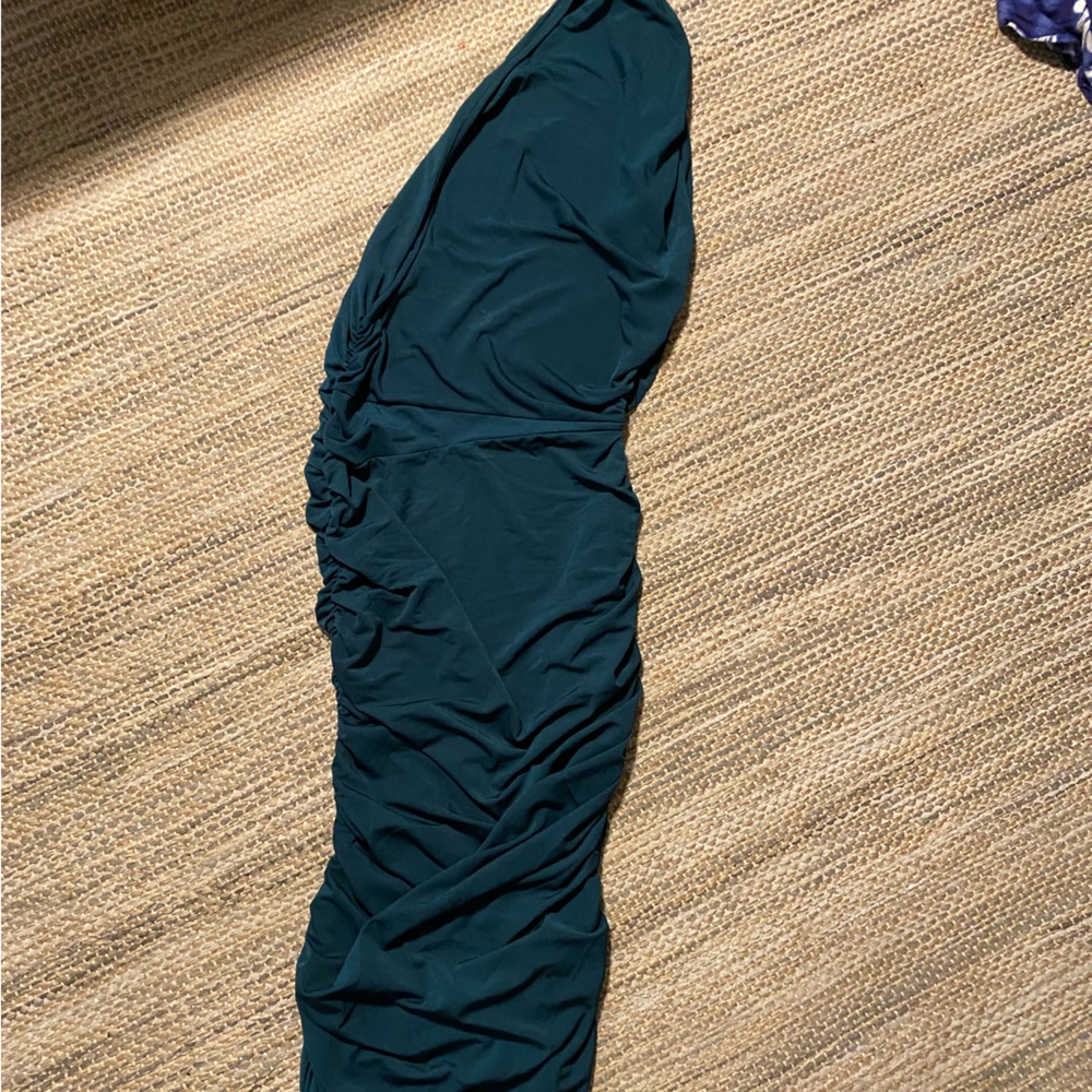 Emerald Green One Shoulder Dress